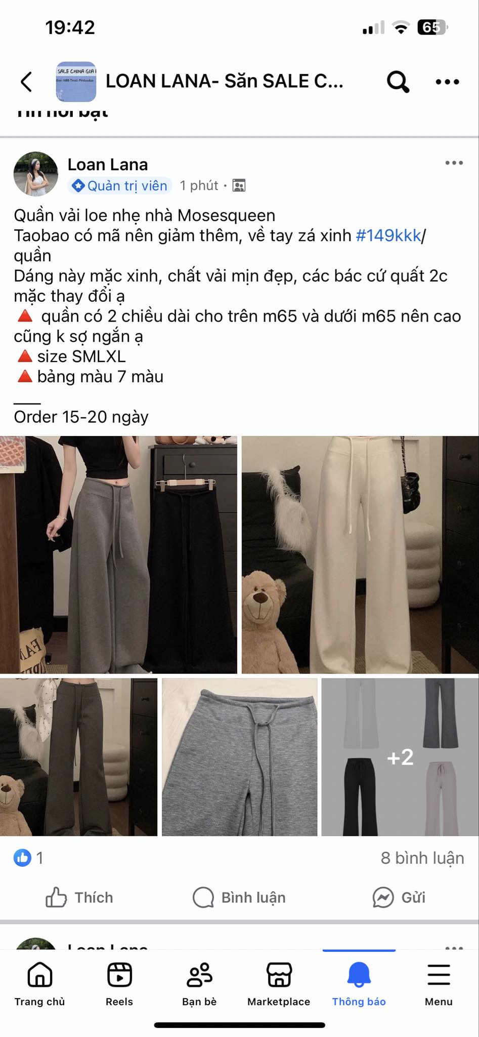 Quần vải loe nhẹ Mosequeen