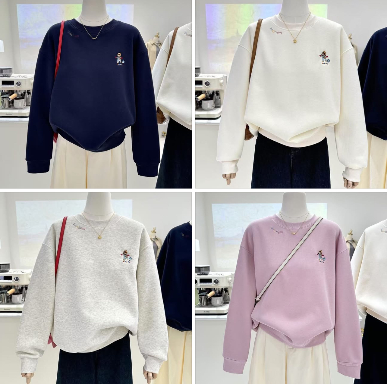 Áo sweater nỉ lót lông