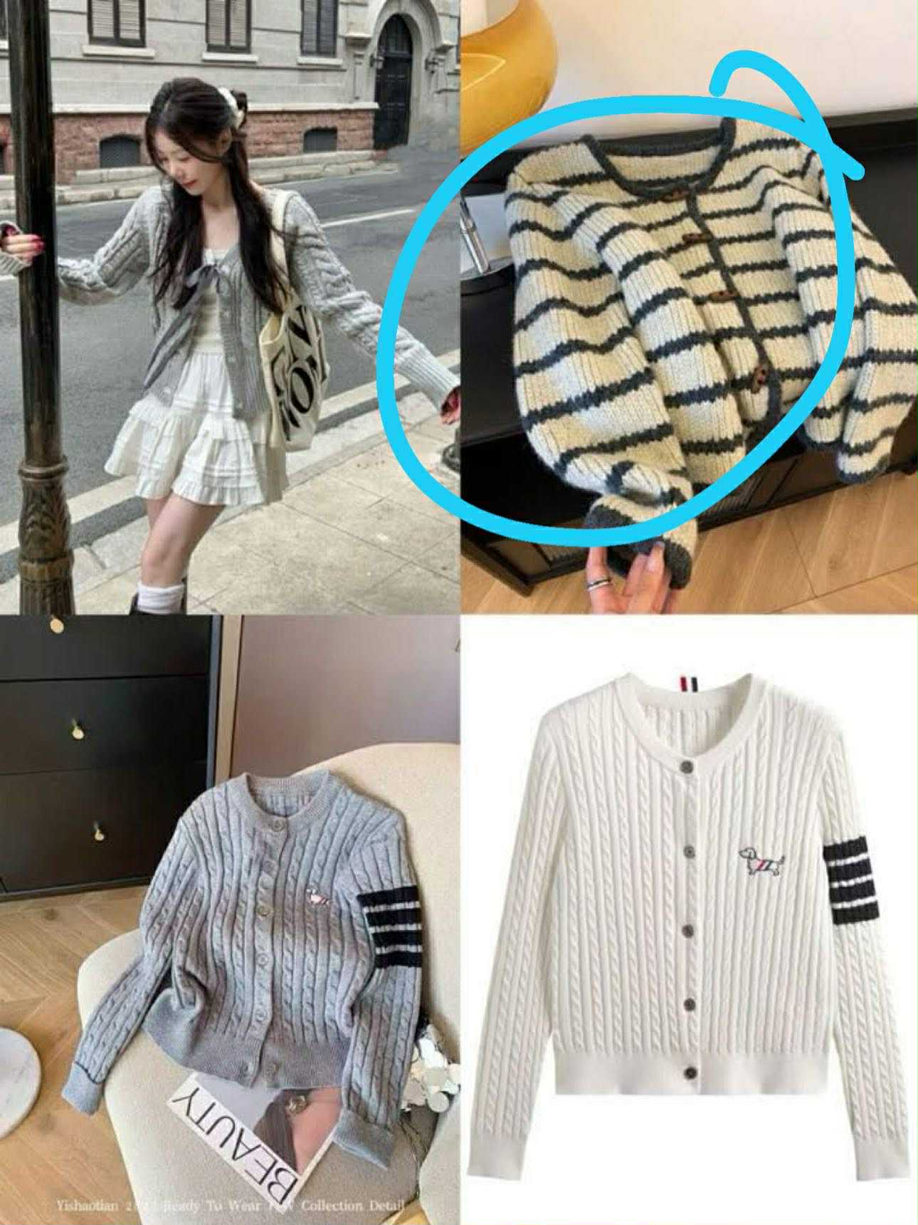 Áo len cdg kẻ xanh