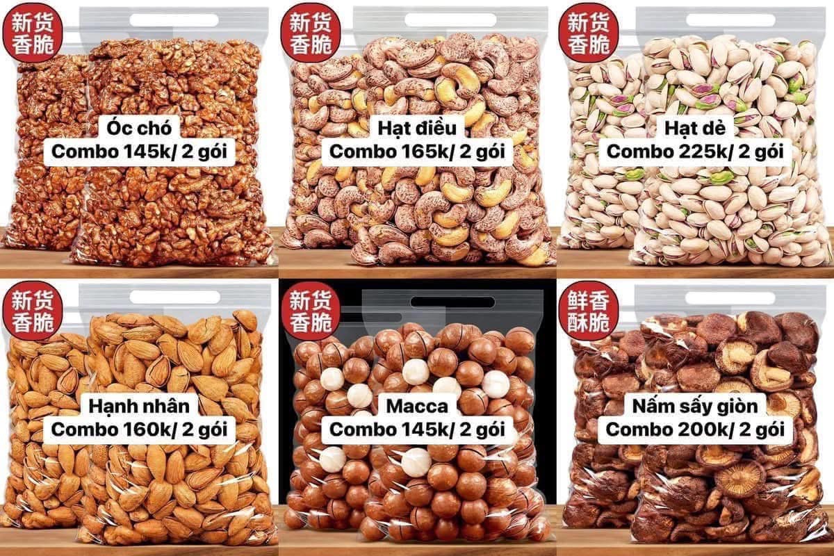 Combo 2 túi hạnh nhân (tổng 500g)